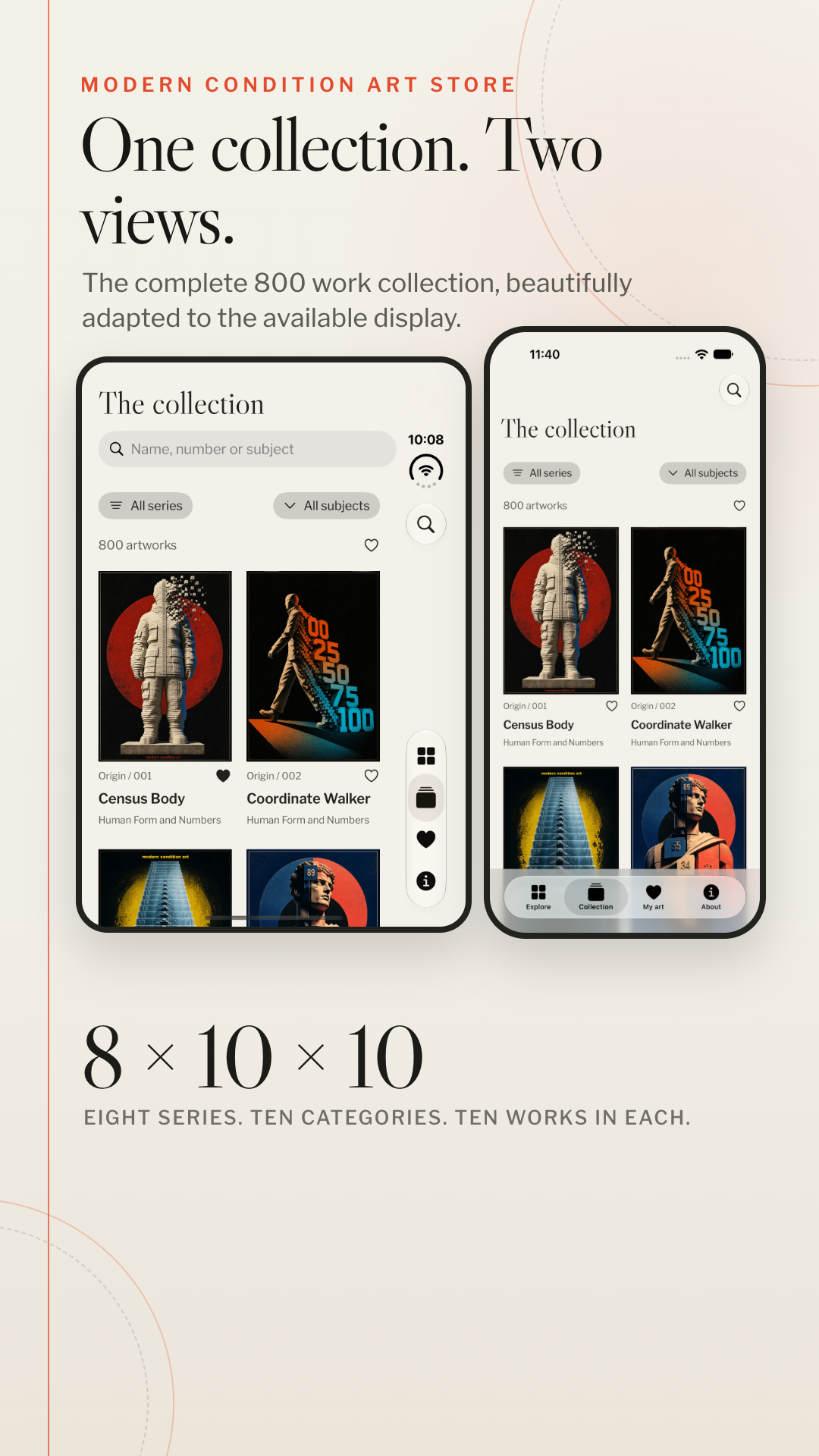 Modern Condition Art Store shown on iPhone Duo and iPhone