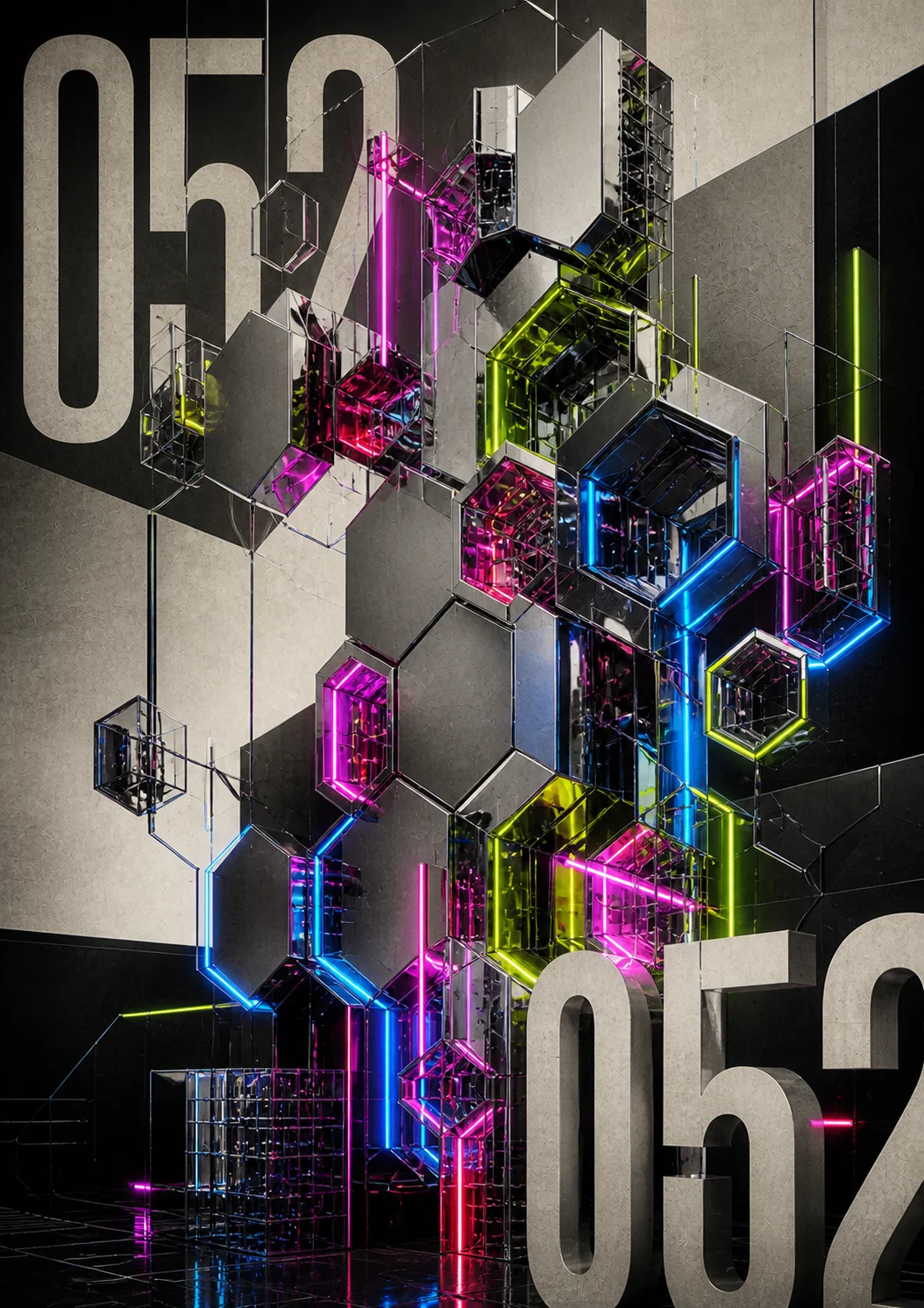 Chrome Index Hexagons — Neom 025