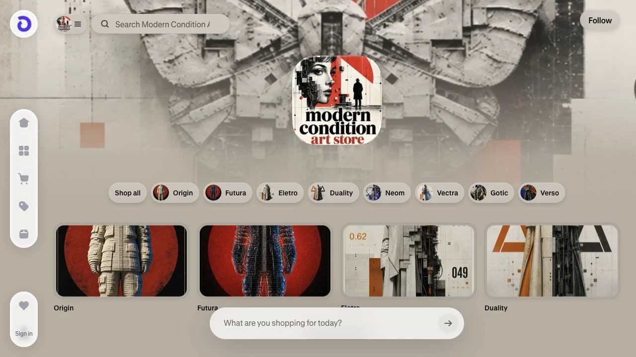Modern Condition Art on Shop with the eight series and artwork collections