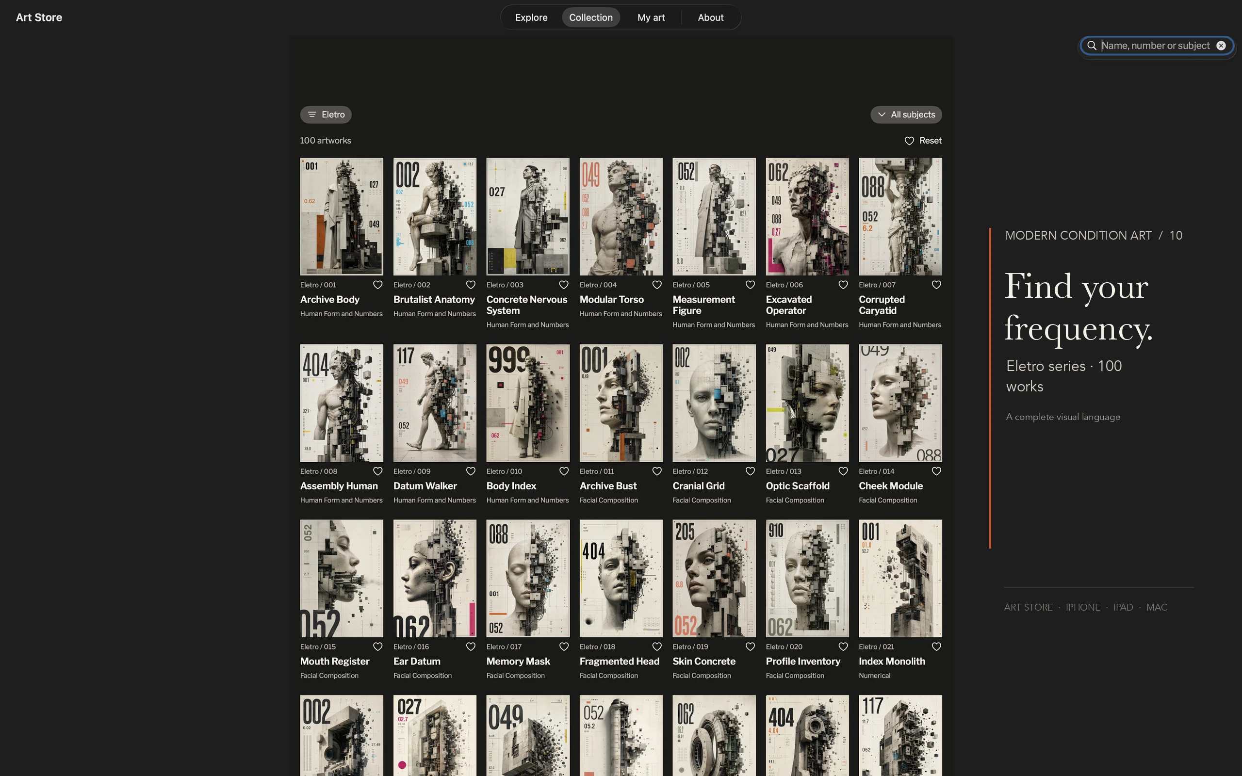 Mac presentation featuring the real Eletro collection and the Find your frequency headline